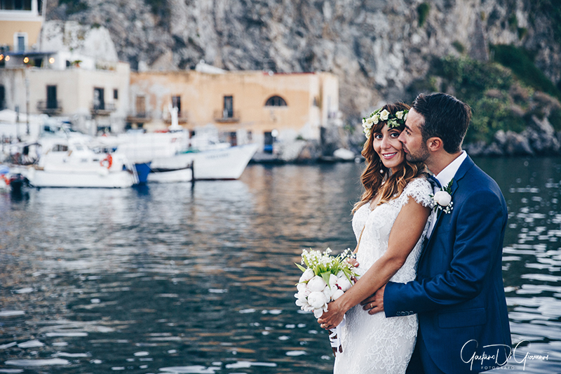 sposi al mare nell'isola di lipari