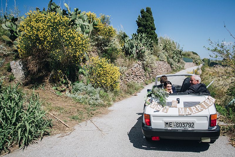 Matrimonio a Lipari: sposa in fiat 126