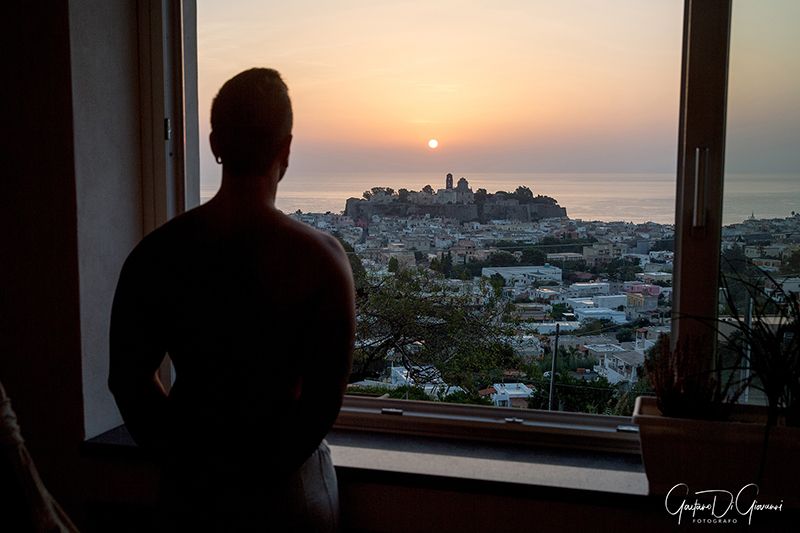 Matrimonio a Lipari: panorama all'alba