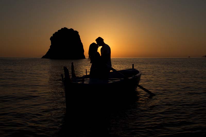 matrimonio a lipari ,sposi al tramonto