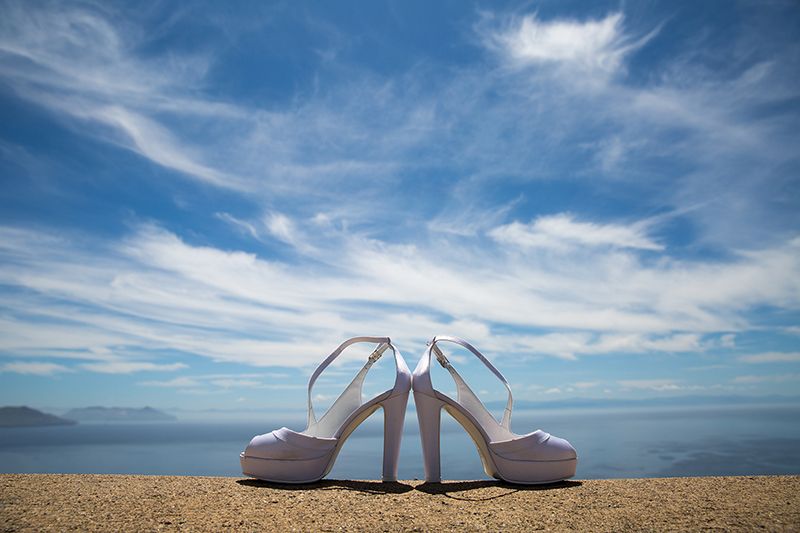 matrimonio a Salina: scarpe della sposa